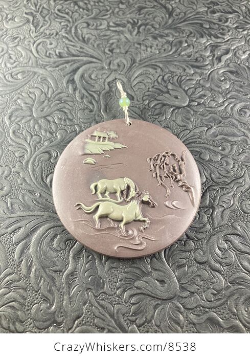 Carved Jasper Stone Horse Pendant Jewelry - #25gfFauiG0Q-5
