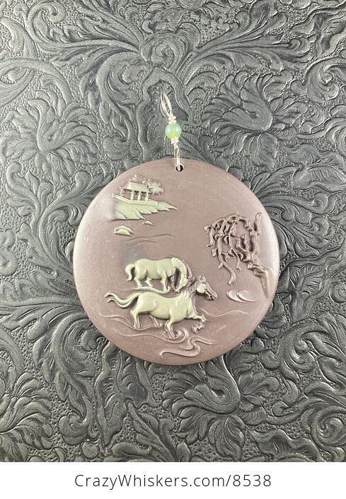 Carved Jasper Stone Horse Pendant Jewelry - #25gfFauiG0Q-4