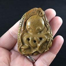 Carved Jasper Stone Octopus Jewelry Pendant #JJj5KLJ2iHc