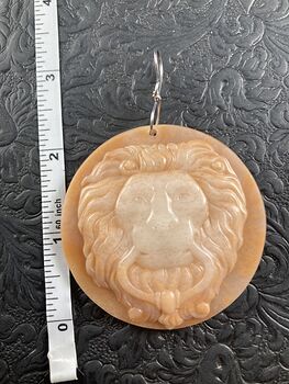 Carved Male Lion Big Cat Jasper Stone Pendant Jewelry Mini Art Ornament #Ctu3HanClK8
