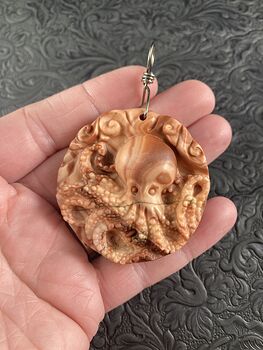 Carved Octopus Jasper Stone Pendant Jewelry #3q4gMANfqS4