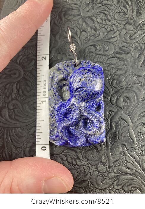 Carved Octopus Lapis Lazuli Stone Pendant Jewelry - #ptsb1Kd8nqc-3