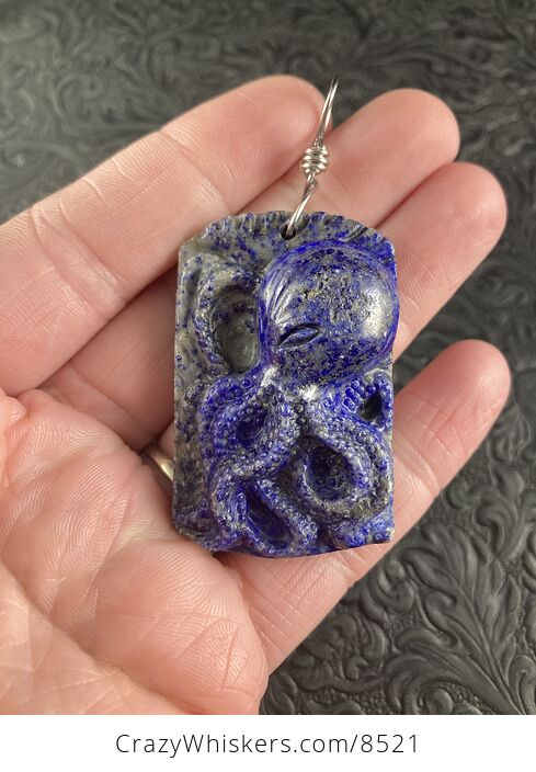 Carved Octopus Lapis Lazuli Stone Pendant Jewelry - #ptsb1Kd8nqc-4