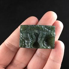 Carved Stegosaurus Dinosaur Green Jasper Stone Pendant Jewelry #Cq5tHh2MFlg