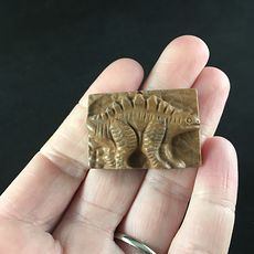 Carved Stegosaurus Dinosaur Picture Jasper Stone Pendant Jewelry #gpybLrYjyH0
