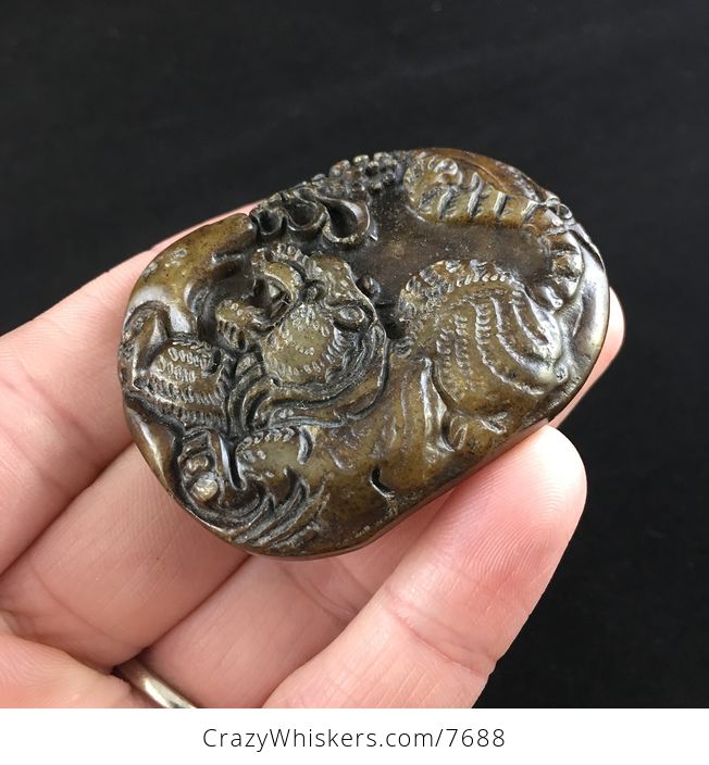 Carved Tiger Chinese Jade Stone Pendant Jewelry - #VeKQQFBbIa0-3