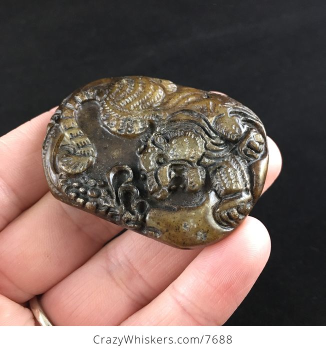 Carved Tiger Chinese Jade Stone Pendant Jewelry - #VeKQQFBbIa0-4