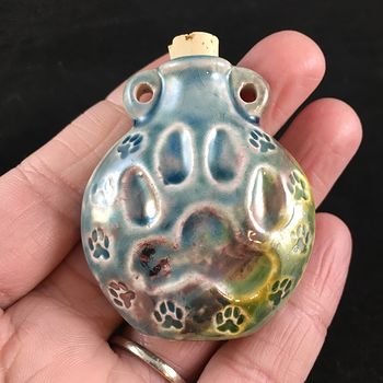Ceramic Dog Paw Print Memorial Pet Ashes Bottle Urn #9atvNDyuL6I
