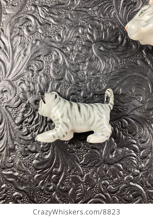 Ceramic White or Bleached Tiger Mamma and Cub Figurines - #AfaQej1c0fQ-13