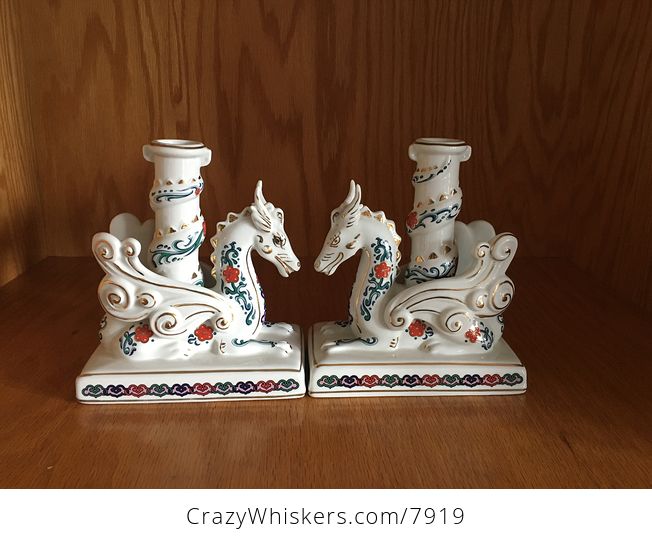 Collectible the Imperial Dragons of Heaven and Earth Franklin Mint Candle and Cone Incense Holders - #5gndkLjYMBE-1