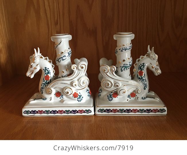 Collectible the Imperial Dragons of Heaven and Earth Franklin Mint Candle and Cone Incense Holders - #5gndkLjYMBE-3