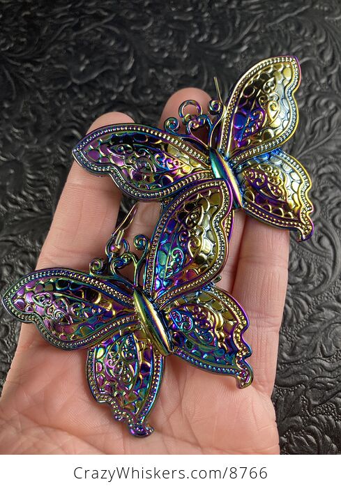 Colorful Chameleon Metal Giant Butterfly Earrings - #xWgodoVFNf0-1