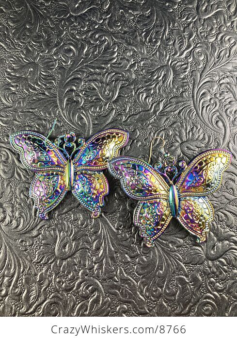Colorful Chameleon Metal Giant Butterfly Earrings - #xWgodoVFNf0-2