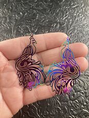 Colorful Chameleon Metal Peacock Earrings #UKxUJF2n960
