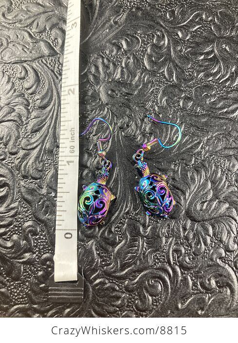Colorful Chameleon Metal Turtle Earrings - #Lf5D5q4kpVg-5