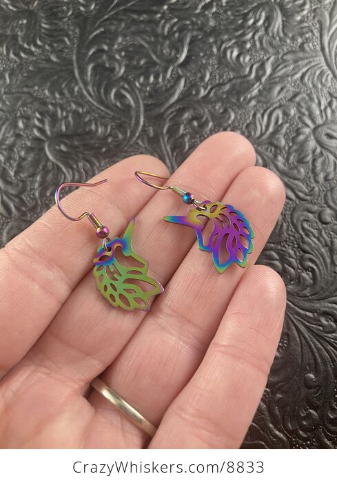 Colorful Chameleon Metal Unicorn Earrings - #Im9hYz813RU-1