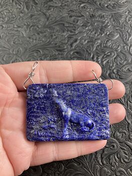 Cougar Mountain Lion Puma Big Cat Carved Lapis Lazuli Stone Stone Pendant Jewelry #z6UzbfvblN0