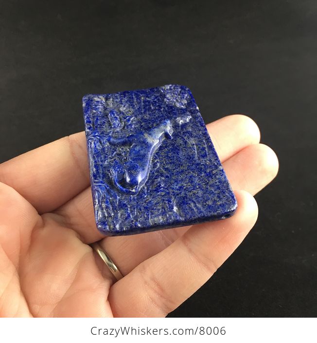 Cougar Mountain Lion Puma Big Cat Carved Lapis Lazuli Stone Stone Pendant Jewelry - #TqCVNIudQhQ-3