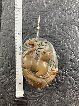 Cougar Mountain Lion Puma Big Cat Carved Succor Creek Jasper Stone Pendant Jewelry Mini Art Ornament #xo5VvOqbLNg