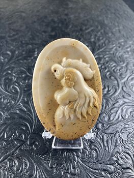 Crowing Rooster Carved Mini Art Jasper Stone Pendant Cabochon Jewelry #PiyvAIjtVZM