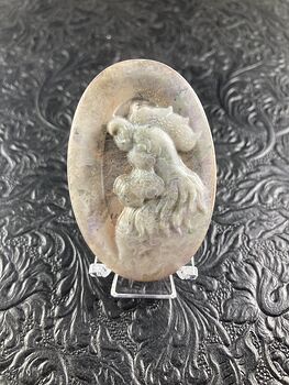 Crowing Rooster Carved Mini Art Jasper Stone Pendant Cabochon Jewelry #Rskovz5E018