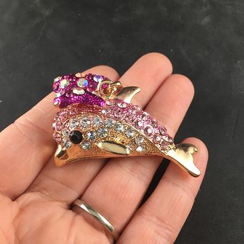 Cute Girly Dolphin with a Bow and Rhinestones Jewelry Pendant #6pmfi2NRgMw