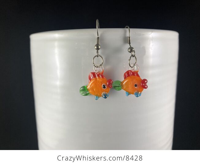 Cute Glass Fish Earrings - #u66absWd6RE-2