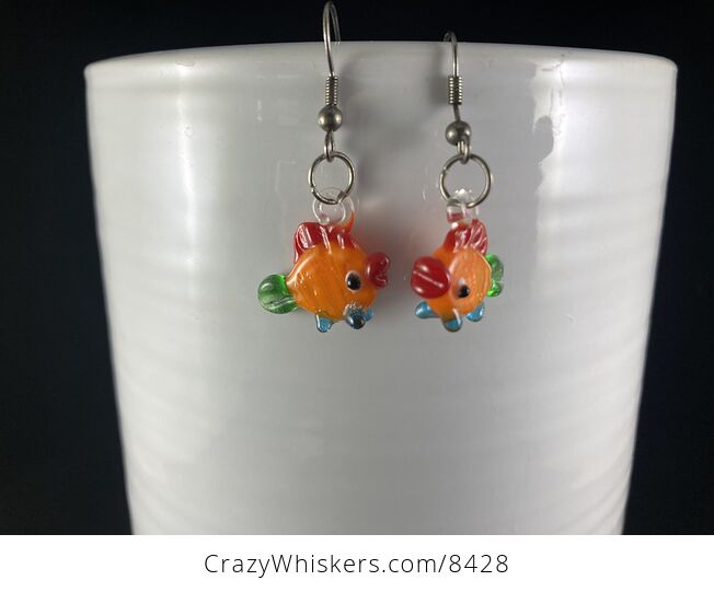 Cute Glass Fish Earrings - #u66absWd6RE-1