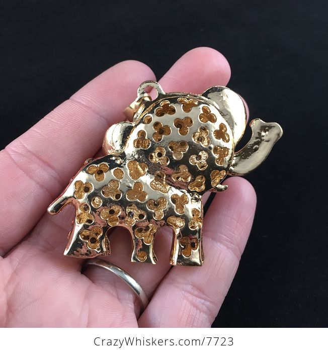 Cute Red Elephant with Crystal Rhinestones Pendant Jewelry - #kbEJH6J3l8Y-5