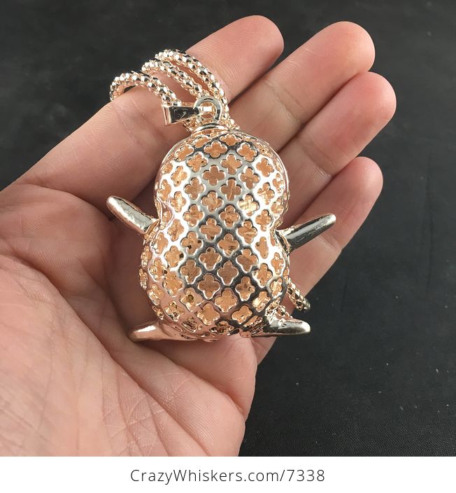 Cute Rhinestone and Enamel Pink Penguin Pendant Necklace Jewelry - #yl3gKiej444-4