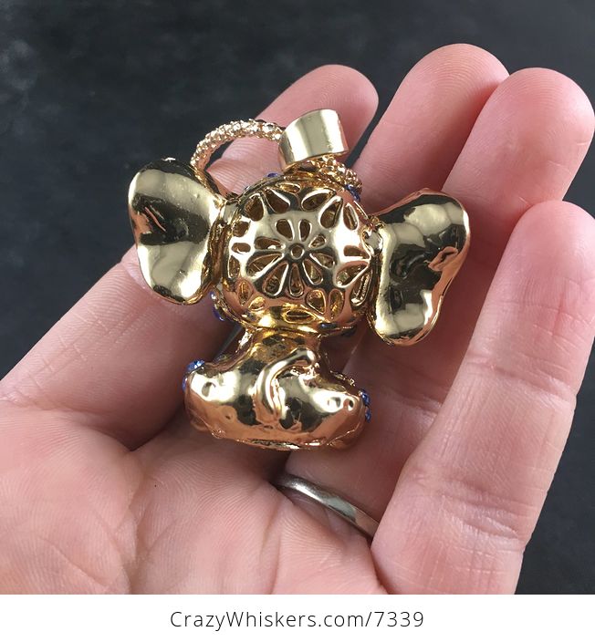 Cute Sitting Elephant with Crystal Rhinestones Pendant Necklace Jewelry - #wz9Y8iWfNYs-5