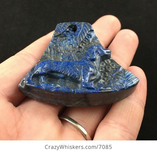 Dachshund Teckel Dackel Wiener Dog Carved Lapis Lazuli Stone Pendant Jewelry - #5U4Cf71OUe0-2