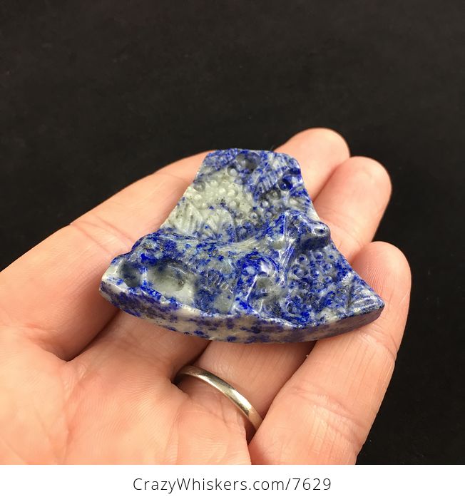 Dachshund Teckel Dackel Wiener Dog Carved Lapis Lazuli Stone Pendant Jewelry - #5uy81v3YKBM-2