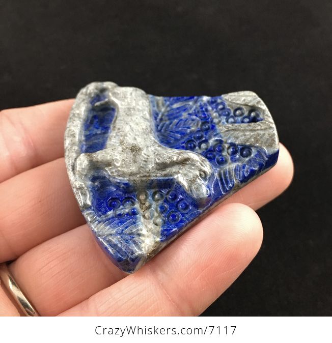 Dachshund Teckel Dackel Wiener Dog Carved Lapis Lazuli Stone Pendant Jewelry - #n1irOkED3Ds-3