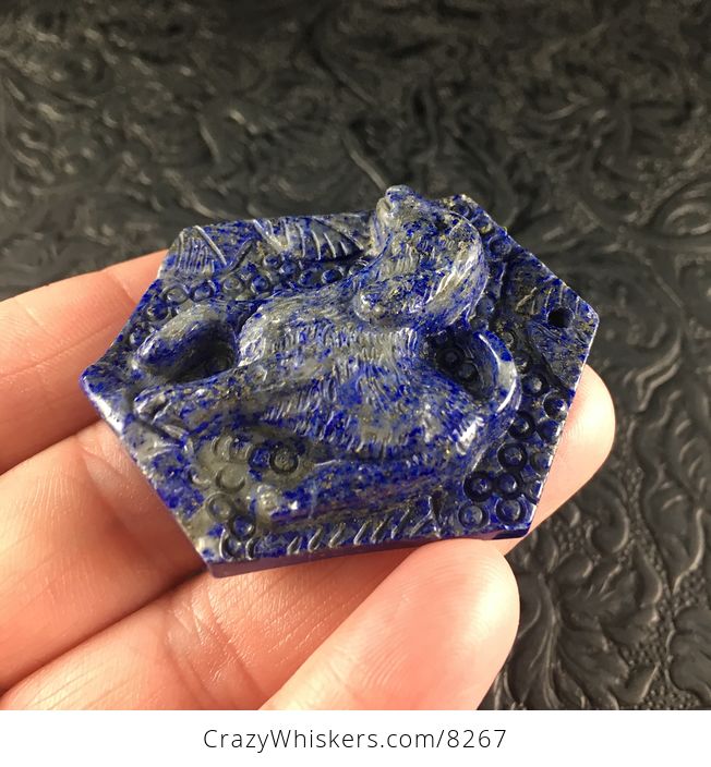 Dachshund Teckel Dackel Wiener Dog Carved Lapis Lazuli Stone Pendant Jewelry - #rSEvA5pMGhA-3