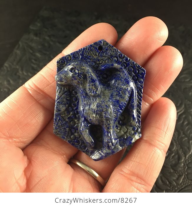 Dachshund Teckel Dackel Wiener Dog Carved Lapis Lazuli Stone Pendant Jewelry - #rSEvA5pMGhA-1
