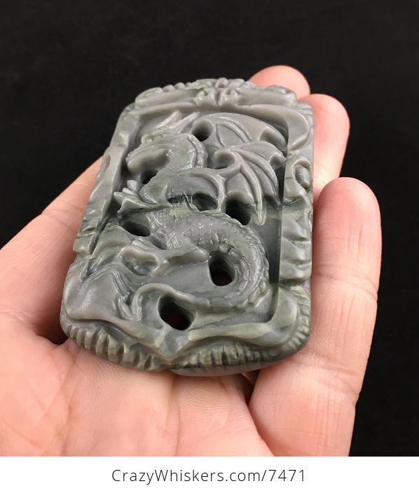 Dragon Carved Ribbon Jasper Pendant Jewelry - #uK0xx4HGUbI-2