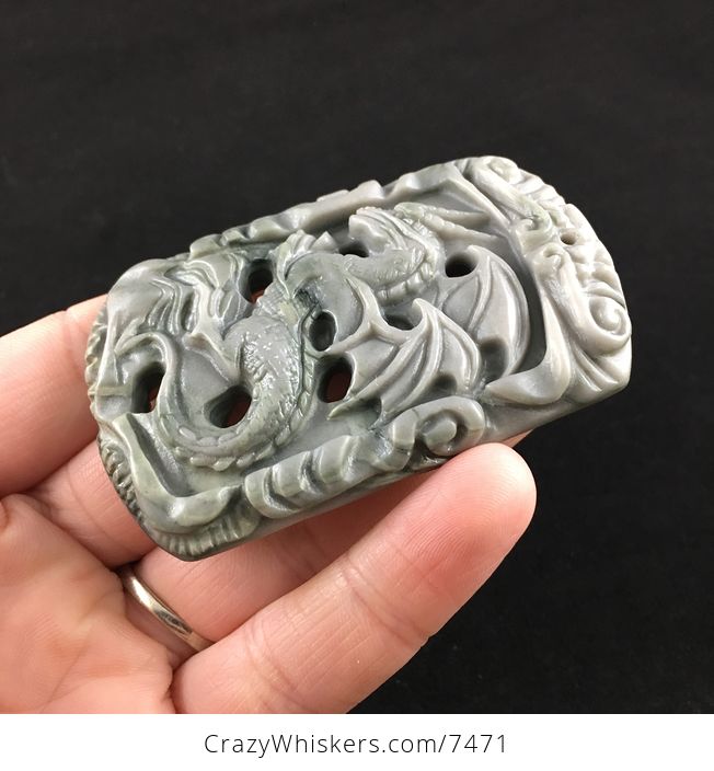 Dragon Carved Ribbon Jasper Pendant Jewelry - #uK0xx4HGUbI-3
