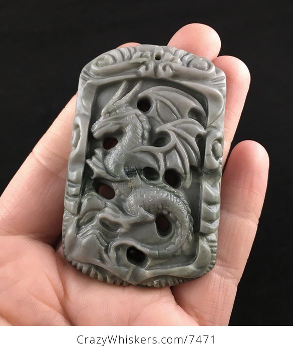 Dragon Carved Ribbon Jasper Pendant Jewelry - #uK0xx4HGUbI-1
