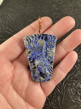 Eagle Carved Blue Lapis Lazuli Stone Pendant Jewelry #yM5FjZE65U4