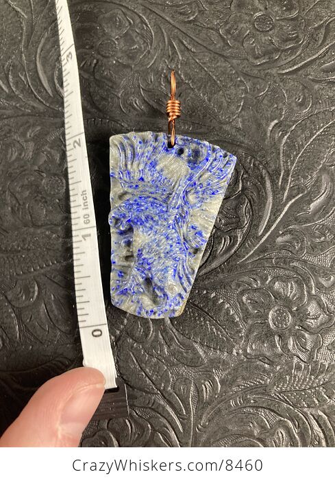 Eagle Carved Blue Lapis Lazuli Stone Pendant Jewelry - #yM5FjZE65U4-2