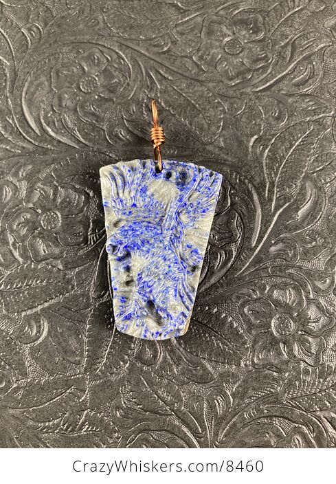Eagle Carved Blue Lapis Lazuli Stone Pendant Jewelry - #yM5FjZE65U4-3