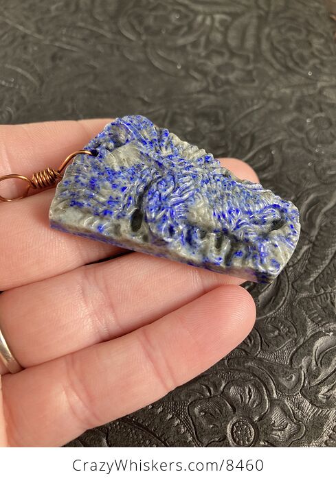 Eagle Carved Blue Lapis Lazuli Stone Pendant Jewelry - #yM5FjZE65U4-4
