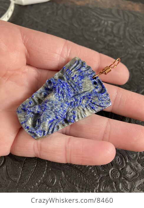 Eagle Carved Blue Lapis Lazuli Stone Pendant Jewelry - #yM5FjZE65U4-5