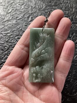 Eagle Carved in Green Aventurine Stone Pendant Jewelry Mini Art Ornament #zNI3PNY7JWM