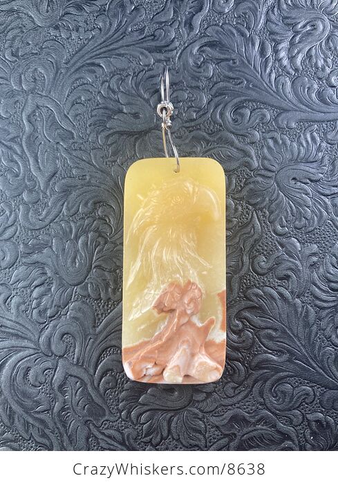 Eagle Carved in Jasper Stone Pendant Jewelry - #SNggN7KuLgc-2