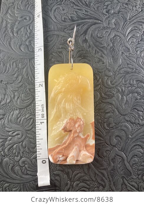 Eagle Carved in Jasper Stone Pendant Jewelry - #SNggN7KuLgc-6