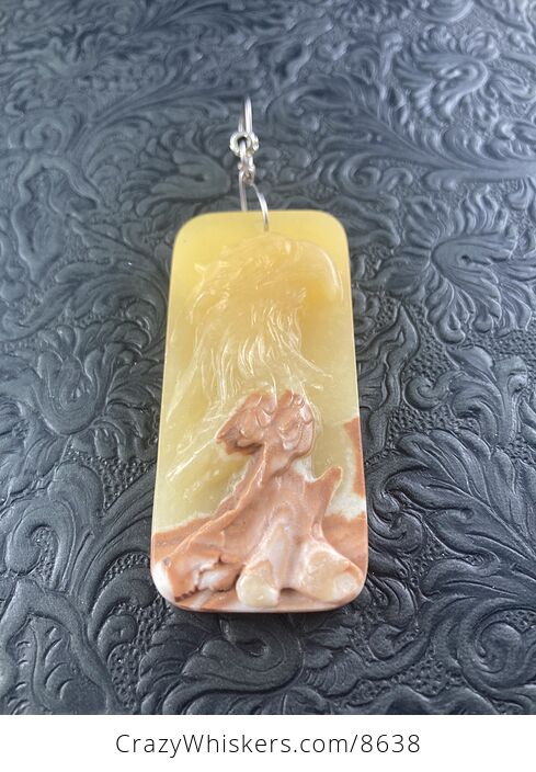 Eagle Carved in Jasper Stone Pendant Jewelry - #SNggN7KuLgc-3