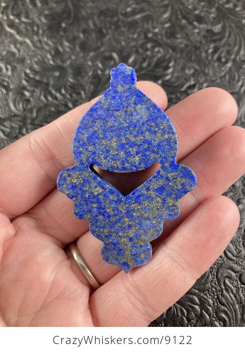 Eagle Carved in Lemon Jade on Lapis Lazuli Pendant Jewelry Mini Art Ornament - #ZYg7IZVEce0-5