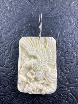 Eagle Carved in Milk Ivory Tagua Nut Pendant Jewelry #DG9uo8ZPMrU